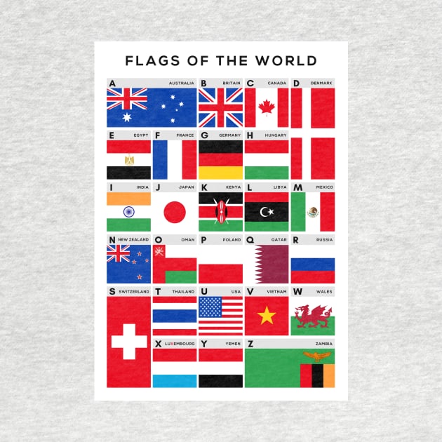 Flags of The World Picture Chart - A-Z of Flags by typelab